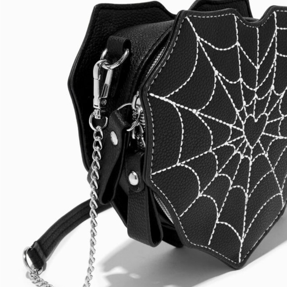 Halloween Coffin-shape Shoulder Bag Gothic Ghost Spider Web Messenger Crossbody Bag Kids Personality Phone Bag For Women